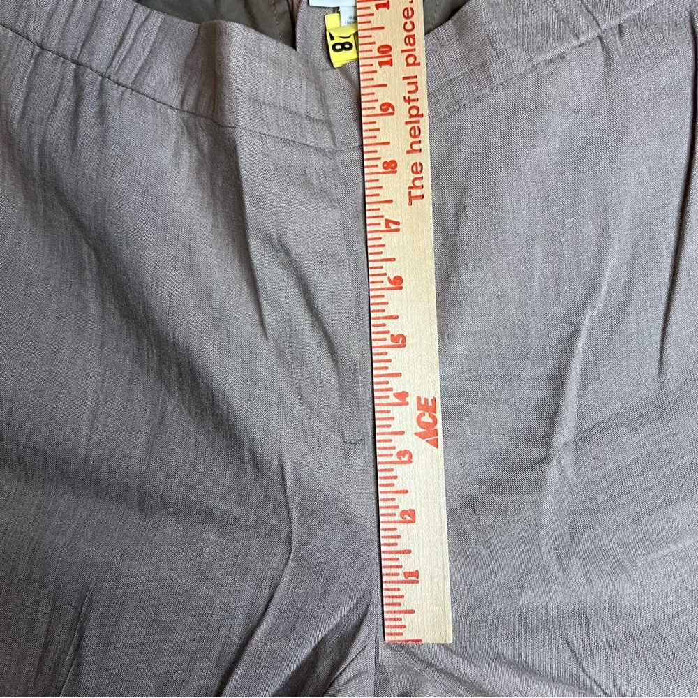j jill brown linen blend lightweight straight leg stretch pull on pants women 1X - Picture 8 of 11